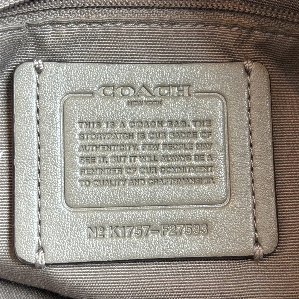 COACH Lexy Fog (Gray) Pebble Leather 3 Compartment Shoulder Bag #F27593 - Picture 6 of 16